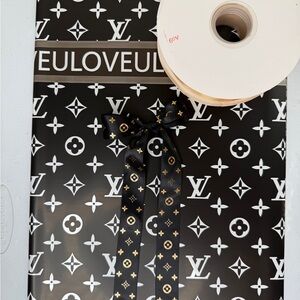 Bundle Korean Paper Wrapping set: 20 Black Sheets + 5 Yards Ribbon + 1 Ribbon